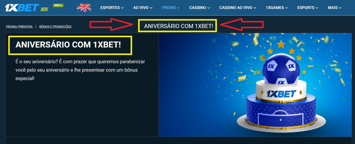 Celebre o seu aniversário com a 1xBet!